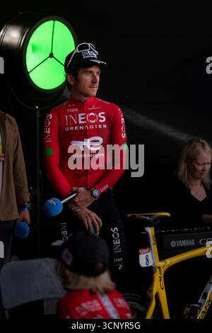 Geraint Thomas von G`B und Team INEOS Grenadiers bei seinem Abschied als Profi-Radfahrer nach der 21. Tour of Britain, Cardiff Castle Stockfoto